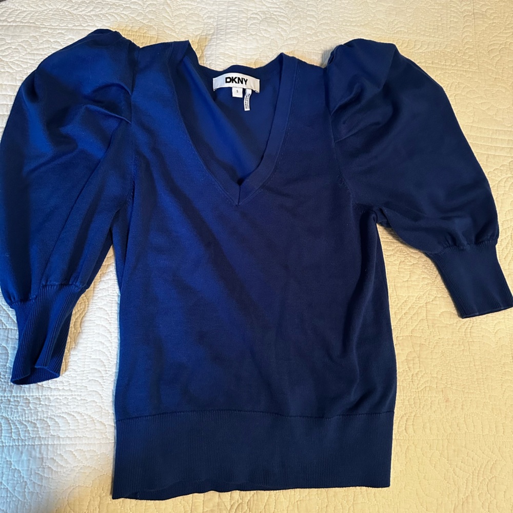DKNY Deep Blue V Neck Shirt